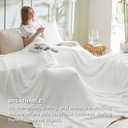 Bedsure Cooling Cotton Waffle Oversized King Blanket - Lightweight Breathable Blankets Rayon Derived from Bamboo for Hot Sleepers, Luxury Throws for Bed and Sofa, Ivory, 120x96 Inches