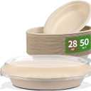 bloomoon 28 oz Oval Disposable Food Containers with Lids 50 Pack,Chipotle Style Bowl Oval with Lid Meal Prep Containers Disposable for Salad,Nacho,Taco,Lunch (50 Bowls 50 Lids)
