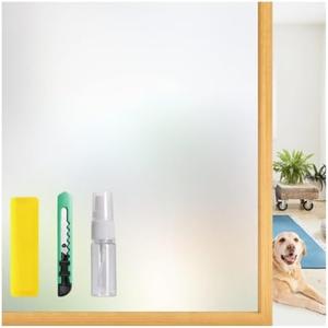 Window Privacy Film with 3 Installation Tools - Frosted Glass Window Film UV Blocking Heat Control Static Cling Window Film for Home Office Bathroom Glass Door(Pure, 35.4 x 157.5 Inch)