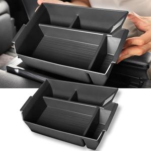 Console Organizer Compatible with 2021 2022 2023 2024 2025 Toyota Sienna accessories, Armrest Box Secondary Storage Center Console Tray Coin Container TPE Plastic (Black)