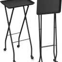 Aluminum Foldaway Folding Service Tray on Wheels Tray Top: 17.72" x 12.99", Height: 35"