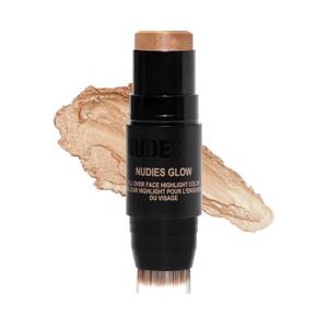 Nudestix Nudies Glow Highlighter Stick  Multi-Use Cream Highlighter for Cheeks, Eyes & Body with Built-In Brush | Dewy, Radiant Finish | Clean, Vegan & Travel-Friendly Makeup (Hey Honey)