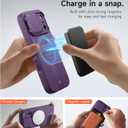 SURITCH for iPhone 17 Pro Case with Camera Control Cover, Camera Cover and Adjustable Kickstand, Compatible with MagSafe, Shockproof Bumper Protective Cases 6.3 Inch, Dark Purple