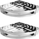NearMoon Bathroom Shower Caddy 2 Pack, No Drill 304 Stainless Steel Shower Organizer with 2 Hooks (Corner Shelf, Chrome)