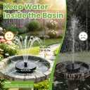 Solar Fountain for Bird Bath with Battery & 7 Nozzles, Solar Water Fountain Pump with Splash-Proof Spray Height & 4 Rods - Keeps Water in Bowl, Solar Outdoor Fountains for Pond, Patio, Garden