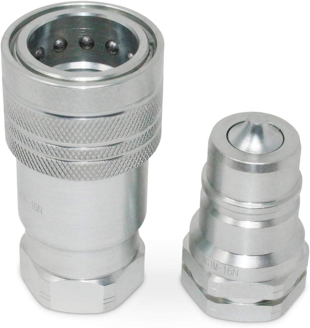 Summit Hydraulics 1 Agricultural Hydraulic Quick Connect Pioneer Style Coupler Set, ISO 5675, 1 NPT Thread
