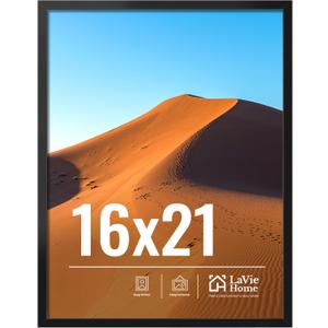 LaVie Home 16x21 Picture Frame for Wall Display, 16x21 Black Picture Frame with HD Plexiglas, 16 x 21 Poster Frame 1 Pack, Display Frame for Vertical or Horizontal, Classic Collection LaVie Home 16x21 Picture Frame for Wall Display, 16x21 Black Picture Frame with HD Plexiglas, 16 x 21 Poster Frame 1 Pack, Display Frame for Vertical or Horizontal, Classic Collection