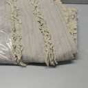 Ultra Soft Pre-Washed Quilted Boho Beige Twin Size Blankets for Bed, Ruffle Fringed Decorative Throw, Stone Washed Chic Rustic Blanket for Sofa Couch Bed, 60" x 80"