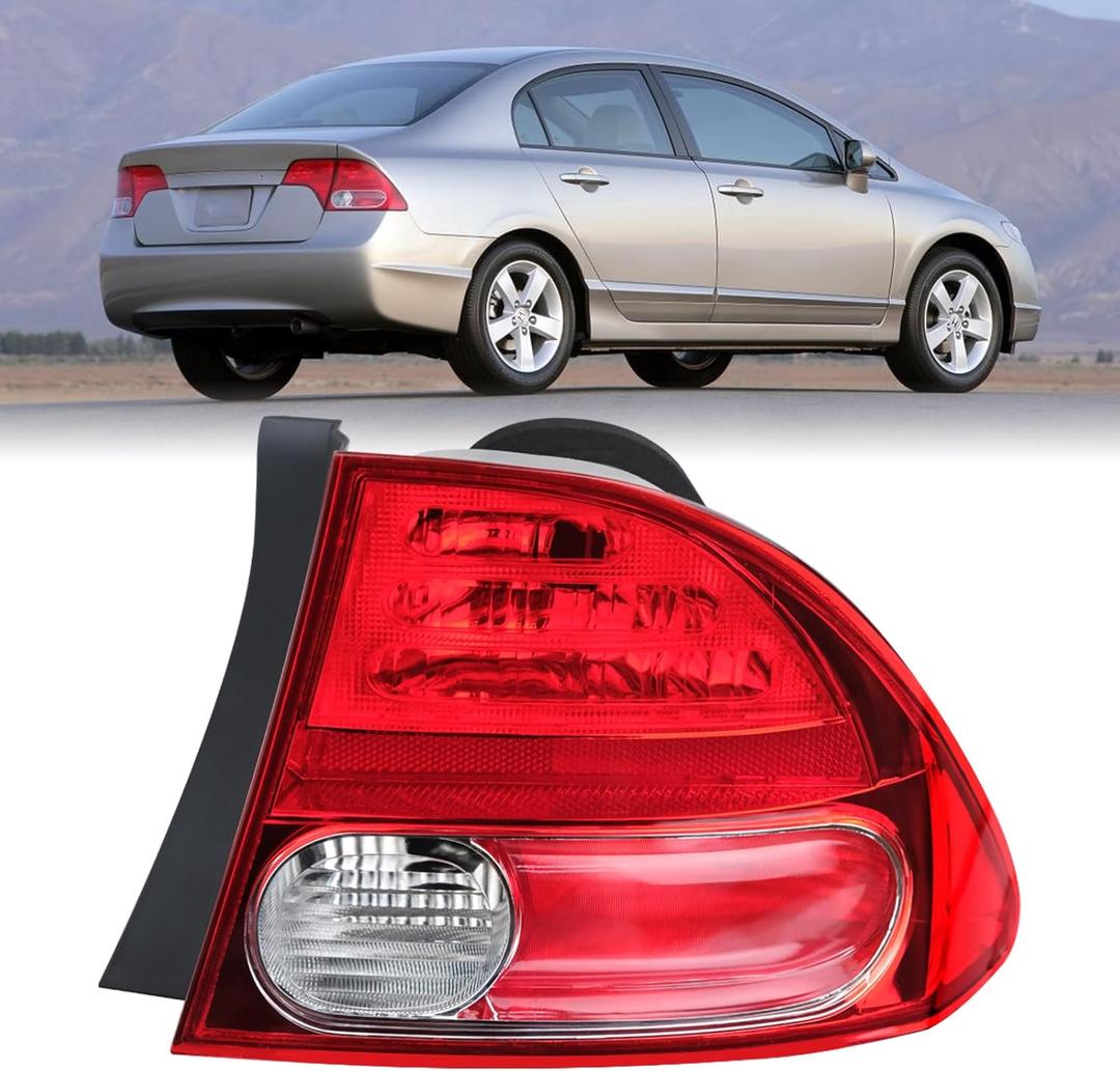 Tail Lights Compatible with Honda Civic 2006 2007 2008, Right Brake Turn Signal Taillight, Passenger Side Taillamp Replacement