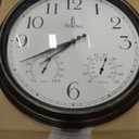 Outdoor Clocks for Patio Large Waterproof with Thermometer - 24 inch Indoor Outdoor Wall Clock with Temperature and Humidity Combo - Weatherproof, Accurate & Easy to Read for Pool, Garden & Home Decor (Bronze)