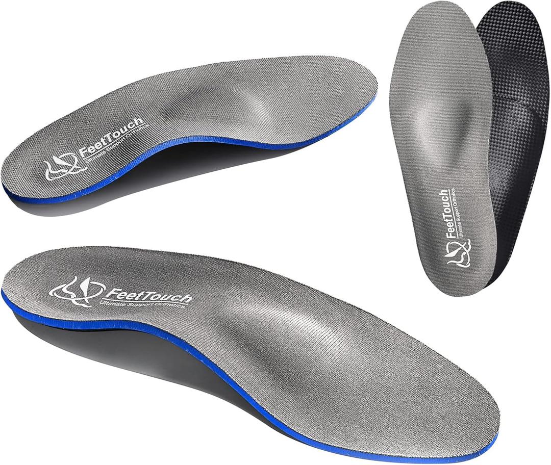 Strong Arch Support Orthotics for Metatarsalgia Morton's Neuroma,Ball of Foot Pain Relief Inserts Plantar Fasciitis Flat Feet with Poron Heel Cushion Grey (Men11-11.5/Women13-13.5)