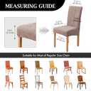 Genina Waterproof Dining Chair Covers Set of 4,Stretch Dining Room Chair Slipcovers with Leaf Jacquard,Removable Kitchen Chair Protector for Home,Restaurant,Banquet-Taupe,Large Size