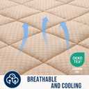 OLANLY Twin Quilted Fitted Mattress Pad  Soft Pillow Top Mattress Topper, Down Alternative Fill, Cooling Comfort Breathable Mattress Cover, Machine Washable Deep Pocket Mattress Protector, Beige