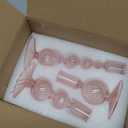 Hewory Glass Candlestick Holders Set: 3PCS Pink Candle Holder Taper Candle Holders Bulk, Crystal Ribbed Candle Sticks Holder Decor for Table Centerpiece Wedding Christmas Thanksgiving Dinner