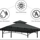 Grill Gazebo Replacement Top, 5 * 8 Outdoor BBQ Top Cover, Double Layer BBQ Gazebo Top Canopy for Model #L-GG001PST-F(Dark Gray)