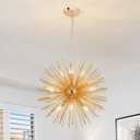 CM MZY Modern Gold Sputnik Chandeliers, 9-Light Satellite Pendant Light fixtures, Starburst Firework Ceiling Lights for Bedroom Living Room Dining Room Kitchen Island Hallway, E12 Socket(Dia:19.7'')