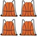 16 Pieces Basketball Gift Bags Basketball Drawstring String Bag Sports Backpack Ball Drawstring Party Favor Bags for Sports Storage Party Decorations