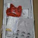 Seventable Computer Desk with Power Outlets & LED Light, 47 inch Home Office Desk with 5 Drawers, Writing Desk with Monitor Stand, Work Desk for Home Office, White