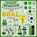 Soccer birthday Party Decorations, Soccer Birthday Party Supplies Kit, Include Sport Themed Birthday banner, Foil Fringe, Hanging Swirls, Soccer Balloons, Cake & Cupcake Toppers