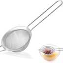 Fine Mesh Strainers for Kitchen, COKUMA Stainless Steel Metal Hand Small Mini Sieve Strainer, Cocktail Strainer Tea Coffee Juice StrainerFood Strainer with Handlle (3.35inch, Silver)