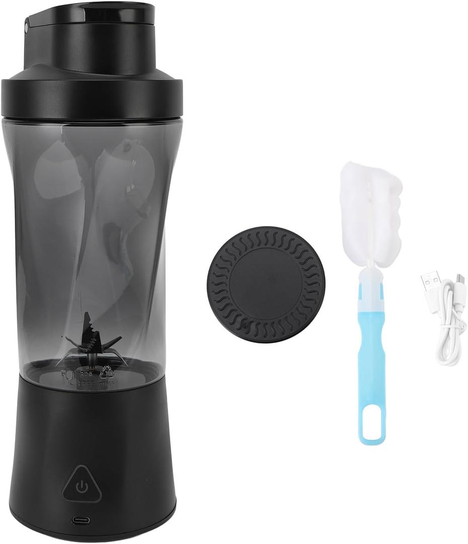 Portable Blender, 350W Personal Blender for Shakes and Smoothies, 6000mAh USB Rechargeable, 23oz Juicer Cup with 6 Blades and Lid, Self Cleaning Portable Juicer for Kitchen Travel