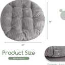 HIGOGOGO Papasan Chair Cushion with Corduroy Cover (Without Chair), 48 x 48 Inch Supportive Cushion, Overstuffed Chair Cushion,Grey