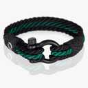Mens Rope Bracelet - Stainless Steel Black Shackle, Extremely Durable and Scratch Resistant Waterproof Paracord, Handmade, Nautical Wristband for Men B-2-9 Pack of 2