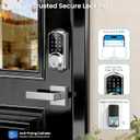 Veise VE06-L Smart Locks with 2 Lever Handle Set, App Control, Keyless Entry Deadbolt for Front Door, Electronic Digital Touchscreen Keypad, Auto Lock, Waterproof, Easy Installation, Satin Nickel