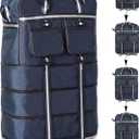 ELDA Expandable Foldable Suitcase Heavy Duty Collapsible Luggage Large Travel Duffle Bags with Wheels for Men Women (blue)