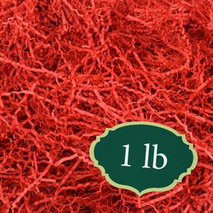 RPC01RD Crinkle Shredded Color Paper Filler Box Stuffing for Gift Wrapping & Crafts, Basket Filling, Confetti, Packaging & Shipping - 1 lbs - Red