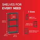 IRIS USA 4-Shelf Light Duty Plastic Storage Shelves, 200lb Capacity, 48" H x 24" W x 12" D, Medium Modular Shelving Unit Storage Organizer for Bathroom, Laundry, Garage & Home, Storage Rack - Black, 4 Tier | 12"d X 24"w X 48"h