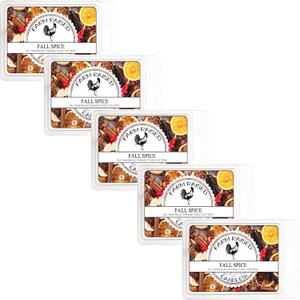 Farm Raised Candles: 16 Ounces - Soy Wax Melt Variety Pack - Hand-Poured Scented Cubes for Fall Spice - Parent (5 Packs, Fall Spice Singles)