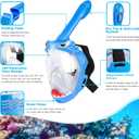 Full Face Snorkel Mask for Kids with 180 Panoramic View, Snorkeling Set Featuring Anti-Leak and Anti-Fog Foldable Dry Top Design for Safe Underwater Adventures Snorkeling Gear for Kids