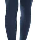 Moon Wood Women Thigh High Socks Extra Long Cotton Knit Warm Thick Tall Long Boot Stockings Leg Warmers (One Size, 1 Navy)