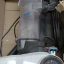 Amazon Basics Upright Bagless Vacuum Cleaner for Carpet and Hard Floors, Washable Filter, Crevice and Upholstery Tools, Detachable Handle, Lightweight, 1.7L Dust Cup, 25ft Cord, Black/White