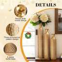 Holiday Decor Gift Set: 3-Piece Metal Vase Set for Christmas, Iron Decorative Vases for Artificial Flowers - Farmhouse Table Centerpiece for Home, Office, Festive Idea