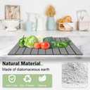 Stone Dish Drying Mat for Kitchen Counter,24"(L)16"(W) Collapsible Fast-Drying Diatomaceous Earth Mats with Towel Sanding Tool,Versatile Stone Drying Mats for Cups Dishes Bottles