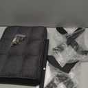 IBUYKE Small 12" H Footrest, Square Linen Foot Stool with Metal X-Leg, Multi-Use as Small Side Table, Step Stool for Living Room, Bedroom, Entryway, Office, Dark Gray WBD011G