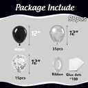 Black and Silver Balloons, 90Pcs 12 inch Bright Black and Metallic Silver Latex Balloons Round Helium Balloons for Birthday Wedding Baby Shower Anniversary Party Backdrop Decorations