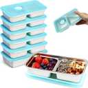 6 Pack Grab and Go Snack Containers, Stainless Steel Reusable Double Compartment Snack Box Containers with Lids Dishwasher Safe Travel & Outdoor Camping Portable Food Storage (6 Pack Sliver)