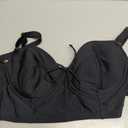 Plus-Size Full-Busted Supportive Underwire Swimsuit Bikini Top (Black) 36D