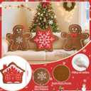 4 Pcs Christmas Plush Throw Pillow Xmas Gingerbread Man Snowflake Gingerbread House Throw Pillow Cute Christmas Decorations Cushion for Xmas Winter Holiday Party Couch Sofa Bedroom (Red)