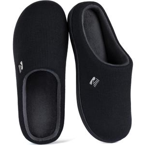 RockDove Women's Original Two-Tone Memory Foam Slipper (11-12, Black/Grey)