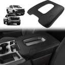 Muslogy Center Console Armrest Cover Fit for Chevy Silverado & GMC Sierra 2019-2026 Accessories, Comfort Armrest Pad Console Lid Cushion Vegan Leather Regular Thick(Split Bench Seat Console ONLY)