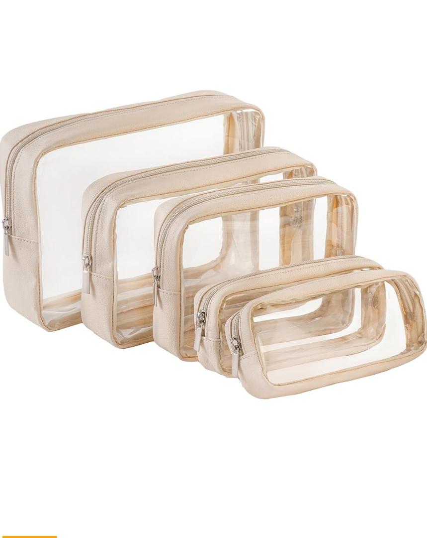 TSA Approved 5-Piece Diaper Bag Organizer Pouch Set Clear Waterproof TPU Kids Toiletry Storage Set Travel Packing Clutch Cube Bags for Baby Nursing