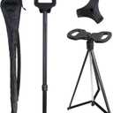 Cane with Seat 2-in-1 Portable Walking Stick with Seat for Men & Women Folding Lightweight Sturdy Tripod Cane Foldable Stool Mobility Aid Crutch Chair with Travel Bag for Elderly, Seniors & Handicap (New Dark Black)