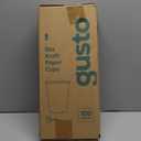 GUSTO [100 Count Kraft Disposable Paper Cups, Hot Coffee Cups Brown Unbleached - Eco-Friendly Cups (8 oz. - Kraft)