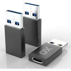 Ox Power [10Gbps] USB to USB C Adapter: Small but Mighty! High-Speed Type-c to USB Adapter. [USB-C 3.2] USB C to USB A Adapter for Charging & Data Transfer (Black, USB-C Female (3-Pack))