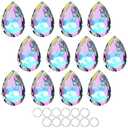 11 Pieces 50mm Crystal Prisms Chandelier Colorful Bauhinia Ornament Pendants Rainbow Maker Hanging Prisms for Wedding Party Tree Garlands Decoration DIY Jewelry
