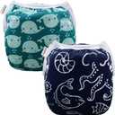 ALVA BABY Swim Diapers Reusable and Adjustable for 0-2 Years Baby, 1-3Y